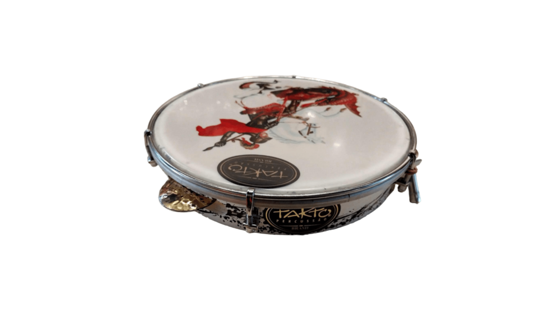 Pandeiro de 11" TAKTO Pele Leitosa Garras Simples - COR: Branco ref.366LCB, FERRAGEM: Cromada