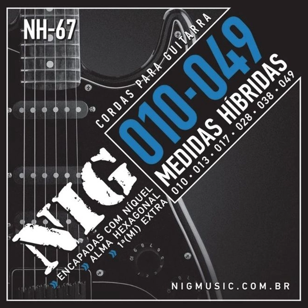 Encordoamento para Guitarra 010/049 NIG Híbrida NH-67