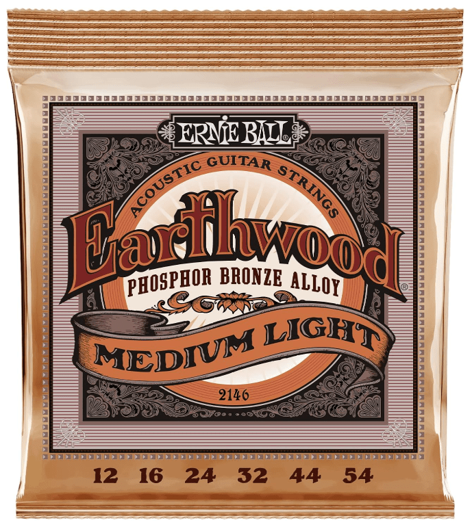 Encordoamento Violao Aco Ernie Ball 2146 Earthwood Phosphor Bronze Medium Light 012-054