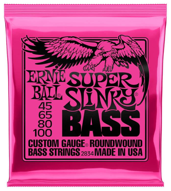 Encordoamento Baixo Ernie Ball 2834 Super Slinky Nickel Wound 045-100