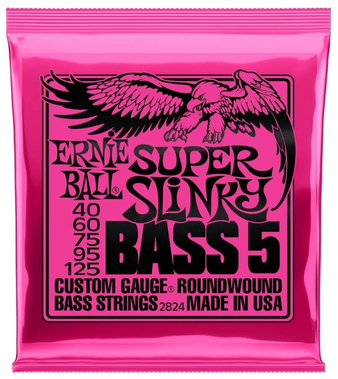 Encordoamento Baixo 5 Cordas Ernie Ball 2824 Super Slinky Nickel Wound 040-125