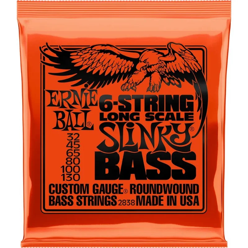Encordoamento para Baixo 6 cordas .032 Ernie Ball Long Scale Slinky Bass