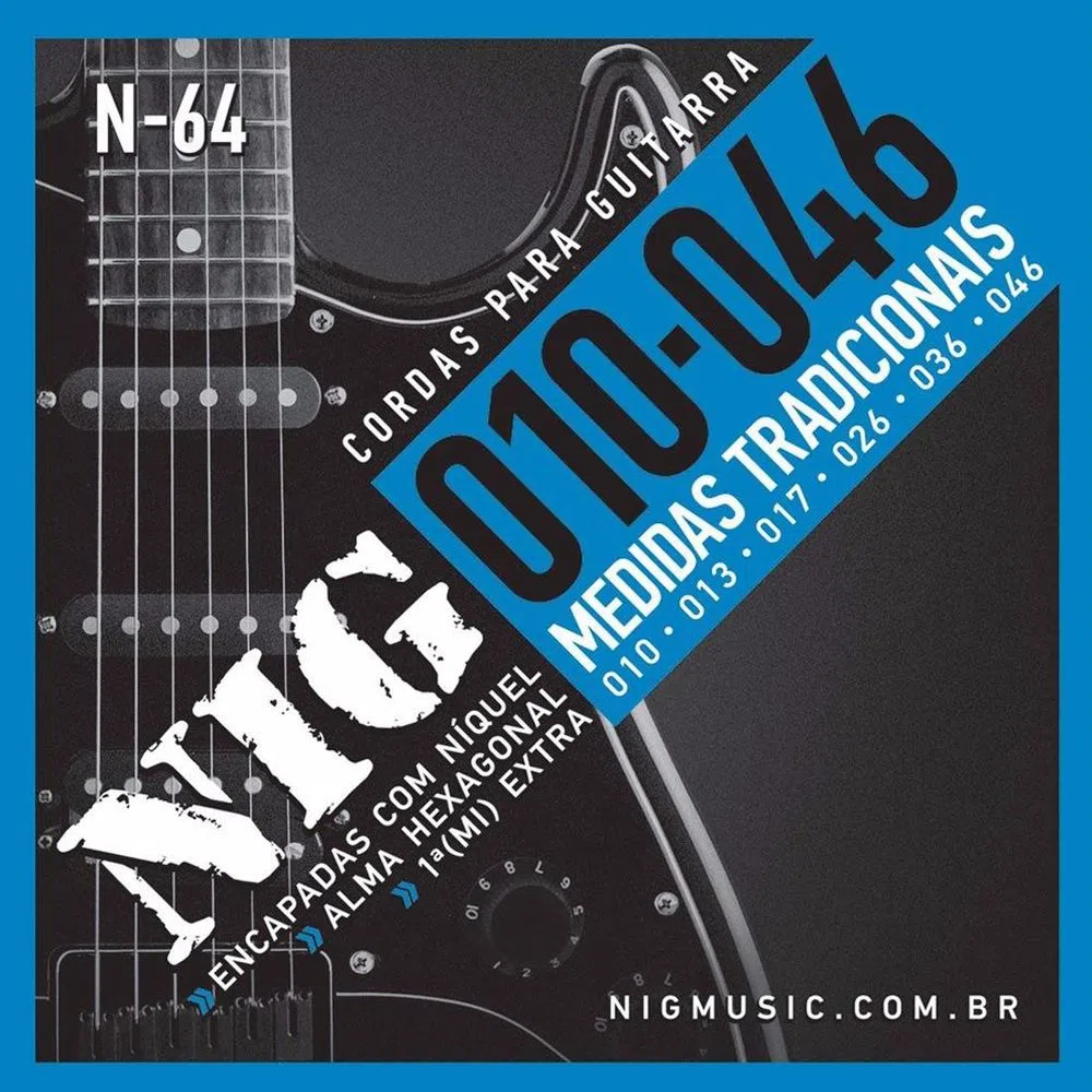 Encordoamento para Guitarra .010 Nig Traditional Class N-64