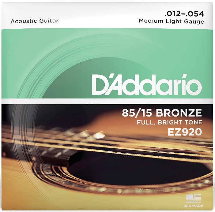 Encordoamento Violão Aço D'Addario EZ920 85/15 Bronze Medium Light 012-054