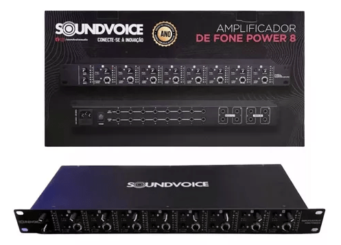 Amplificador de Fone de Ouvido SoundVoice Power 8  canais 