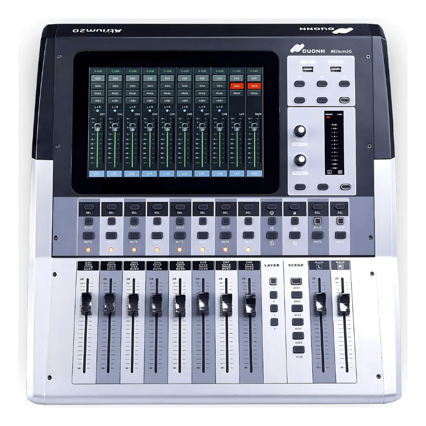 Mesa de Som Digital Duonn Atrium 20 Canais com Interface de Áudio