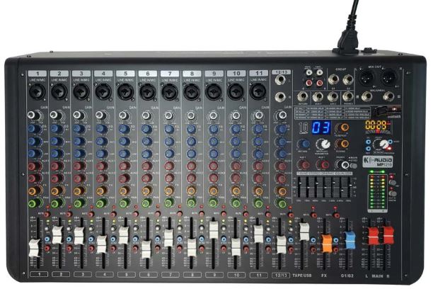 Mixer K-Audio 12 canais 2 auxiliares MP-12.2