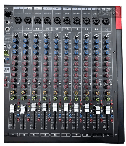 Mixer K-Audio 20 canais 6 auxiliares MP-20.6 - Obradec