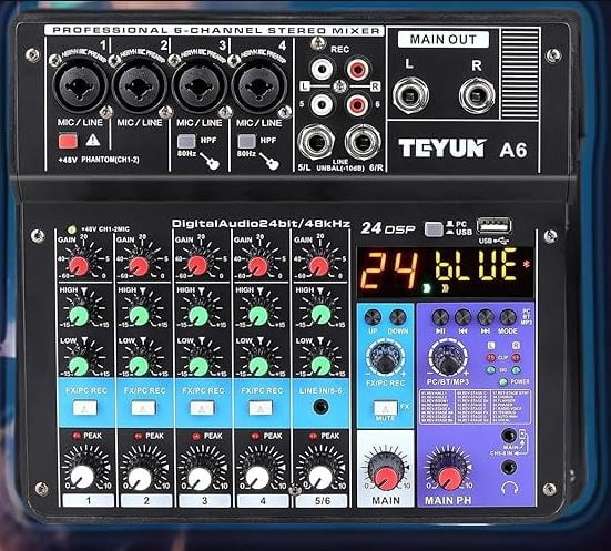 Mixer Teyun de 06 canais A6