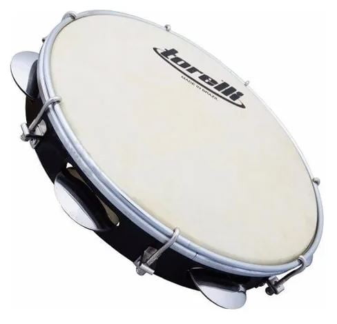 Pandeiro de 10" TORELLI Pele Animal Injetado TP-300 - COR: Preto 