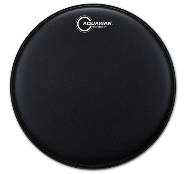 Pele para Tom / Surdo Aquarian 16" Response 2 Texture Coated Black TCRSP216BK – Filme Duplo Porosa Preta