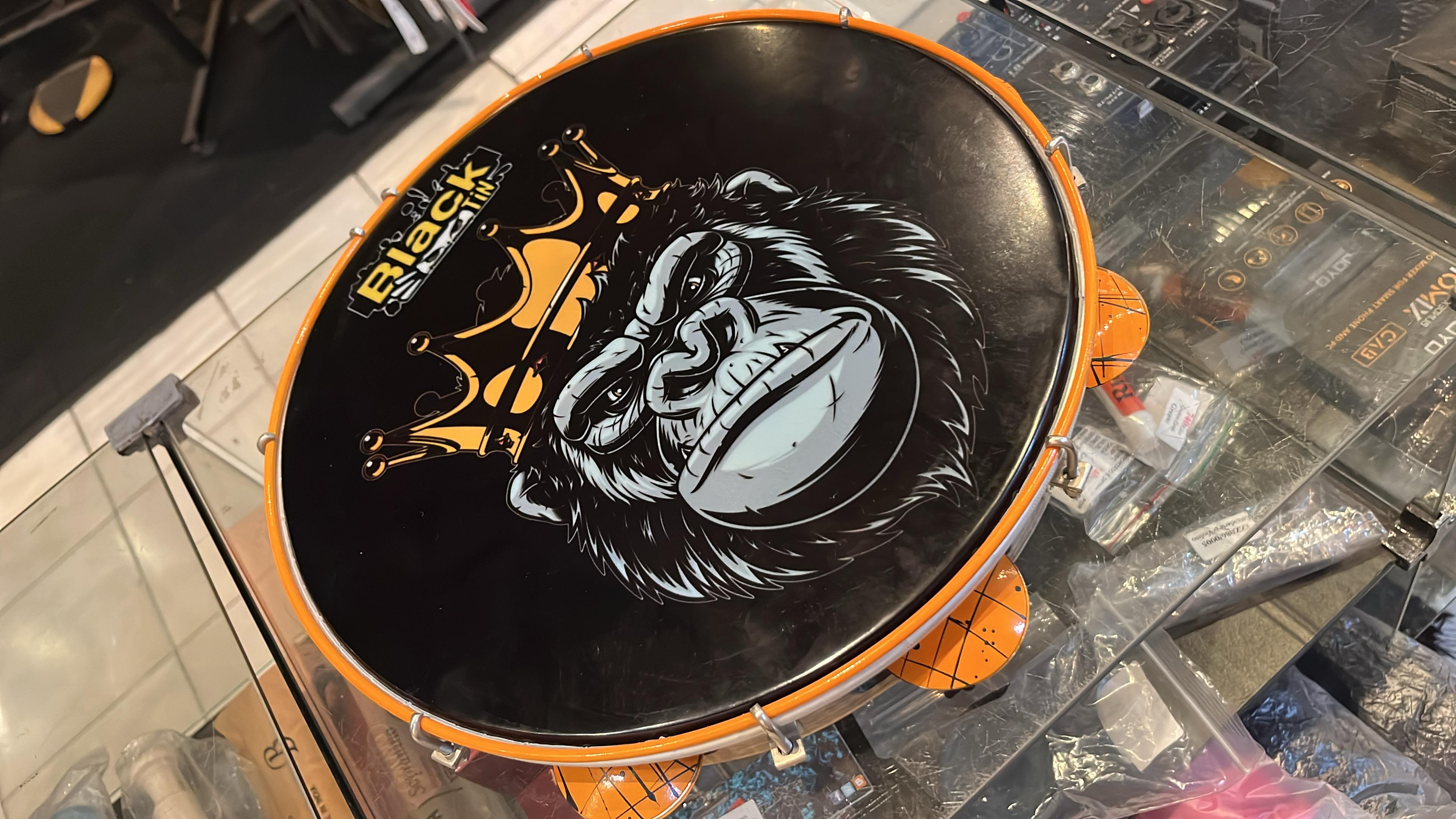 Pandeiro de 12 " BLACK TIN - MODELO: Gorila + Capa 