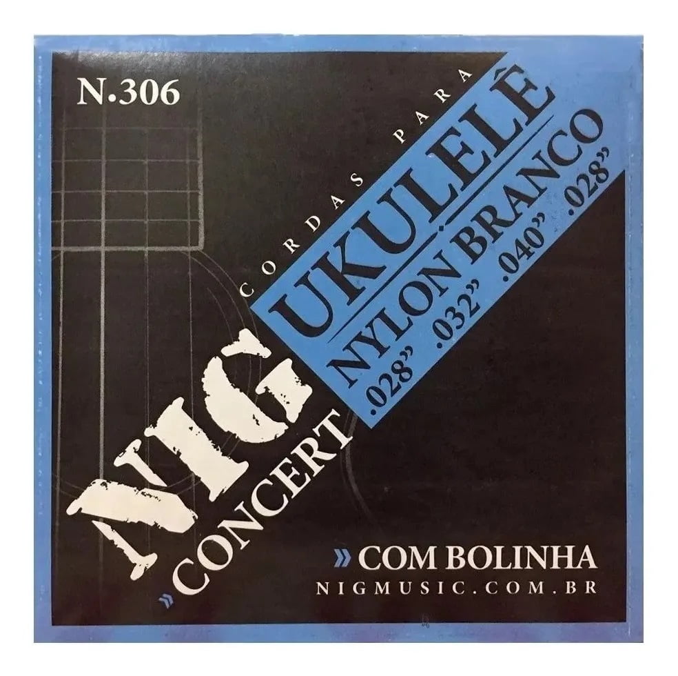Encordoamento para Ukulelê Concert NIG Nylon Branco N-306