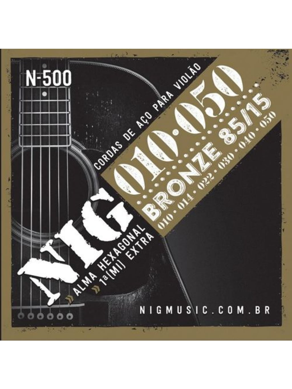 Encordoamento NIG  p/Violão 0.10 Bronze N-500