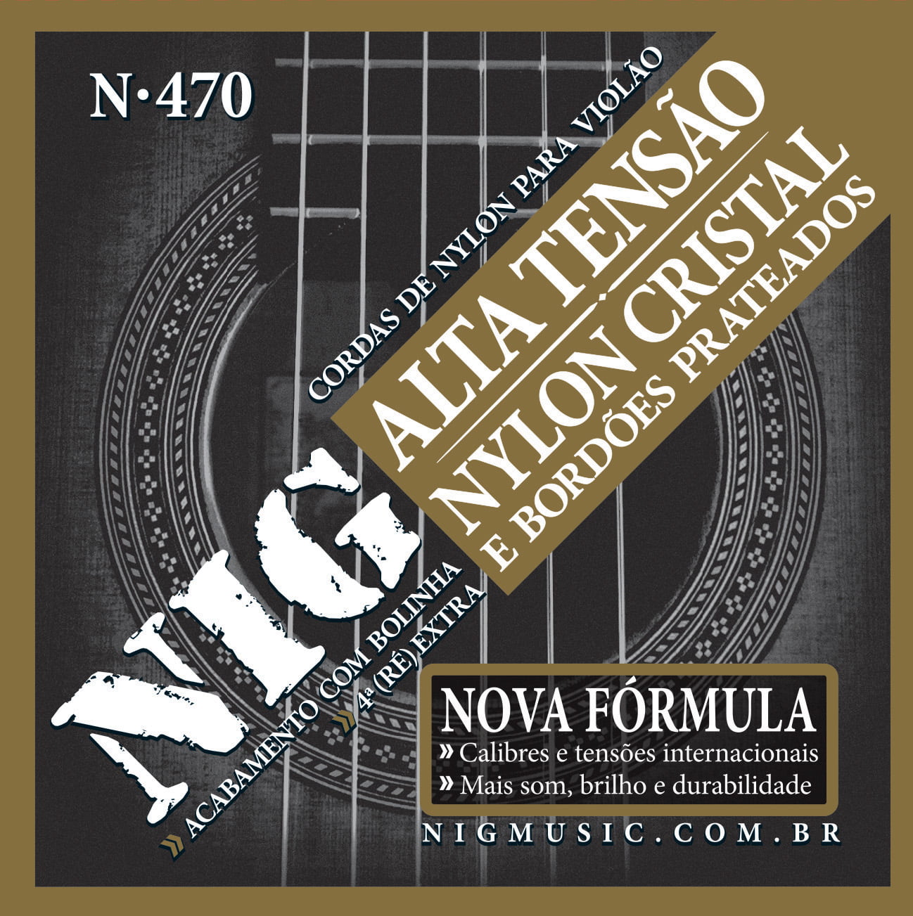 Encordoamento p/ Violão Nylon  Tensão Alta NIG N-470 (C/bolinha)