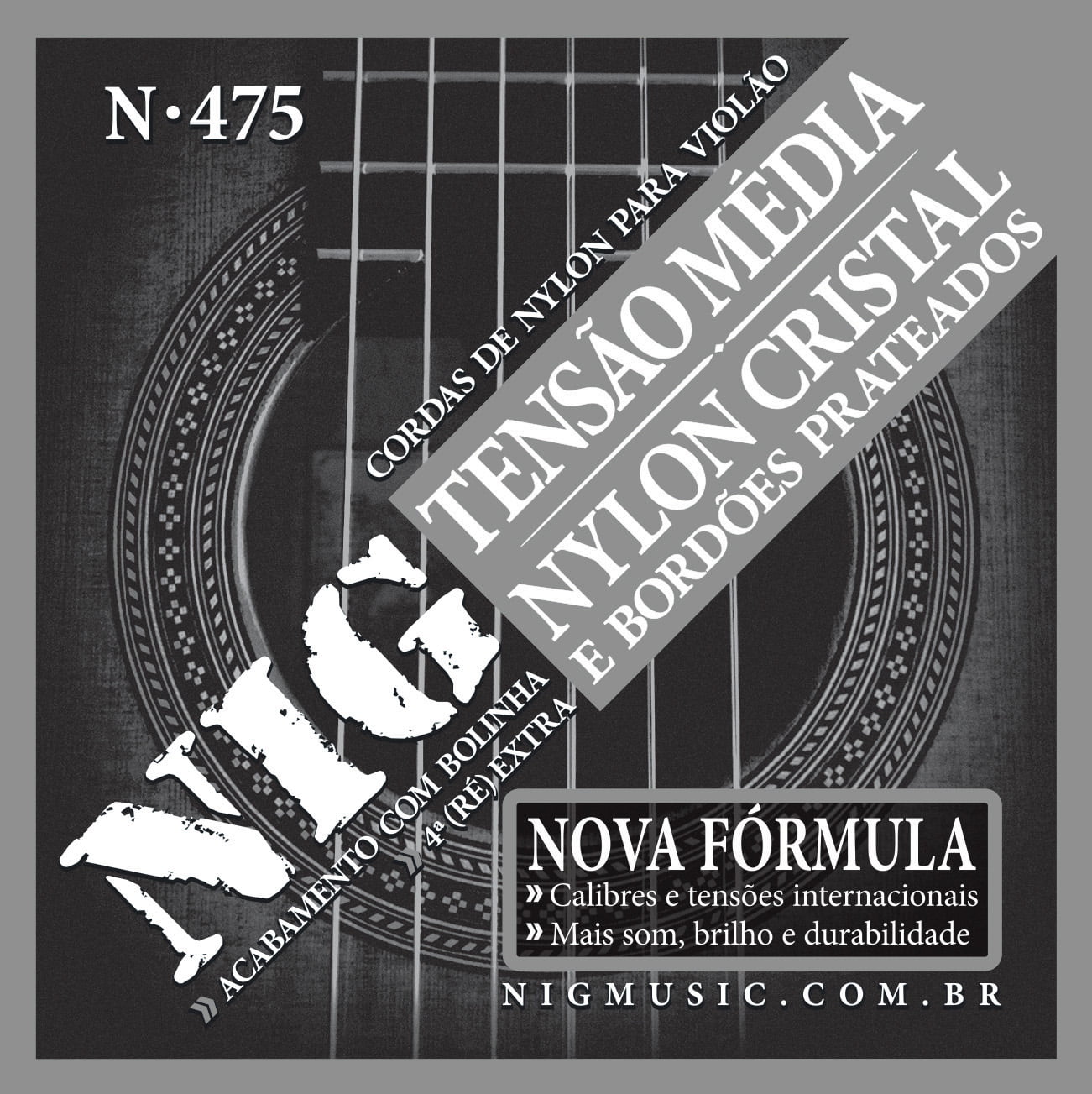 Encordoamento p/ Violão Nylon   Tensão Média NIG N-475 (C/bolinha)