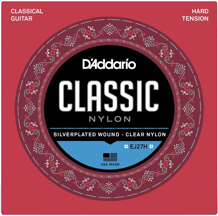 Encordoamento Violão Nylon D'Addario Classic Student EJ27H Tensão Alta