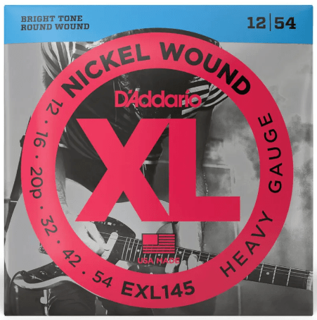 Encordoamento Guitarra D'Addario EXL145 Nickel Wound Heavy 012-054 3ª Corda Encapada
