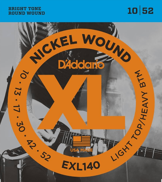 Encordoamento Guitarra D'Addario EXL140 XL Nickel Wound Light Top Heavy Bottom 010-052