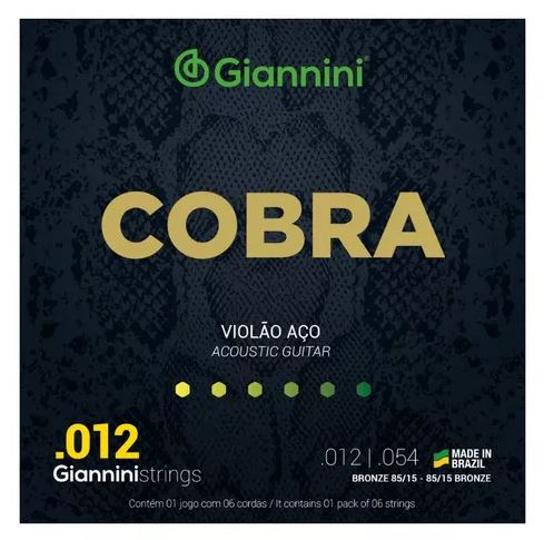 Encordoamento P/ Violão Giannini Cobra 012 Bronze 85/15 