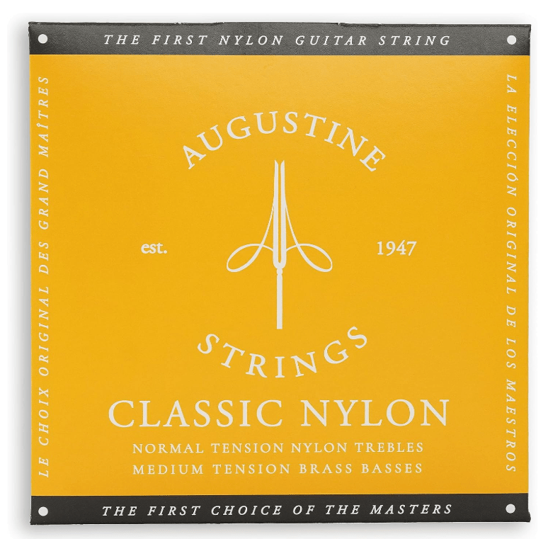 Encordoamento Violão Nylon Augustine Classic Gold Tensão Média Primas e Bordões