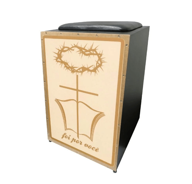 Cajon JAGUAR Eletroacústico K2 Pro - MODELO: COR 030EQ((Foi por Você)