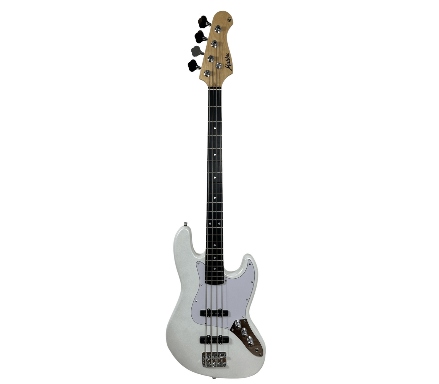 Contra Baixo 4 cordas Malibu Jazz Bass JB-1 - COR: WH(Branco), ESCUDO: Branco 