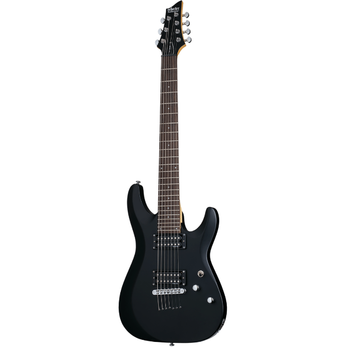 Guitarra Schecter C-7 Deluxe Satin Black 7 Cordas #437 Idn