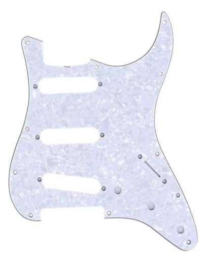 Escudo p/Guitarra Strato SSS - COR: White Pearl 4PLY cod.739