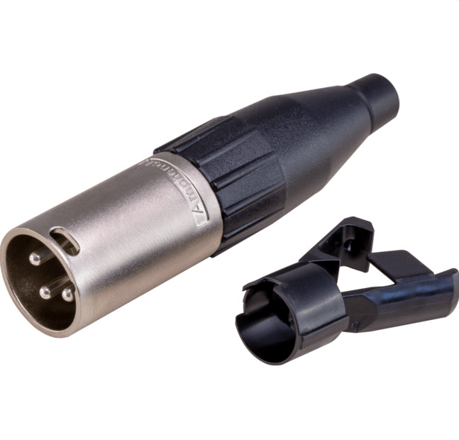 Conector XLR Fêmea de Linha Amphenol AC3MM – Metal Prata
