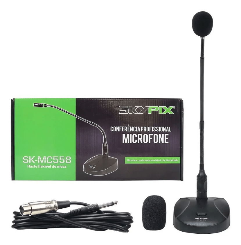 Microfone Gooseneck com Fio Skypix SK-MC558 de Mesa