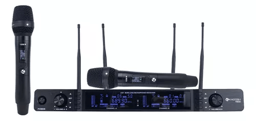 Microfone Kadosh UHF(200 freq) de Mão + Mão 4 antenas K-622M 