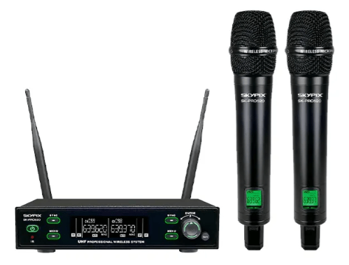 Microfone Sem Fio Duplo Skypix Pro 520 UHF