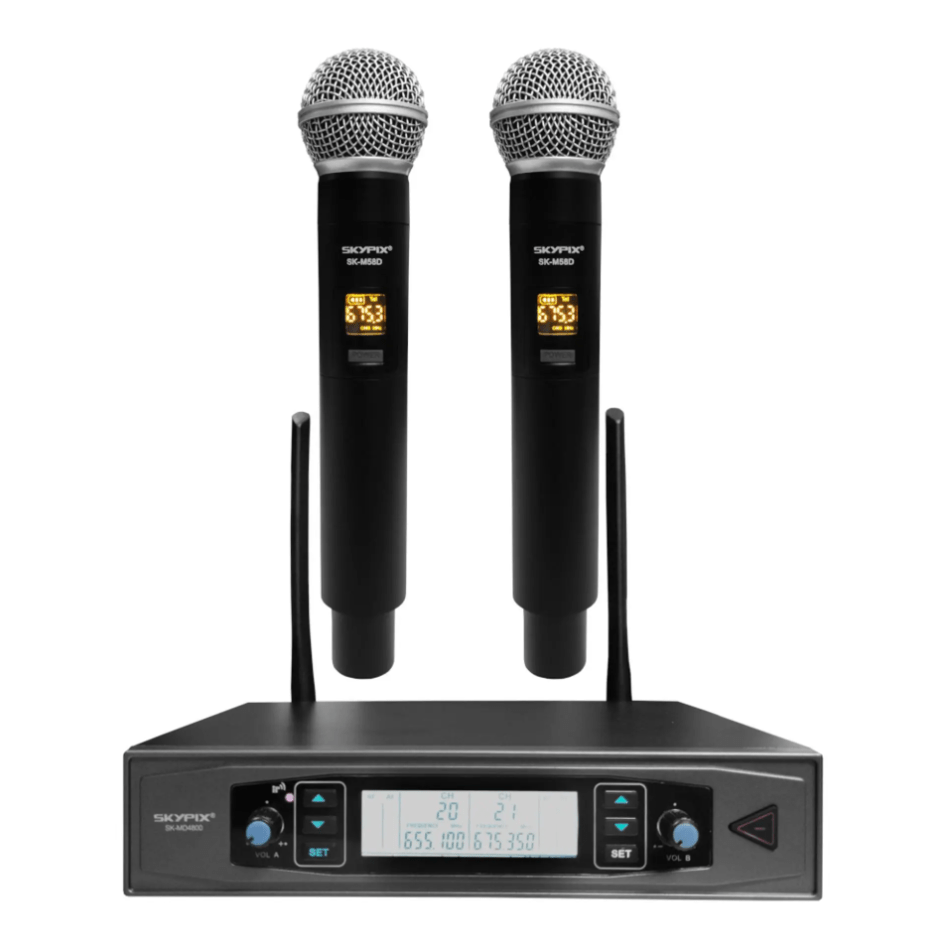 Microfone Sem Fio Duplo Skypix SK-M58D UHF