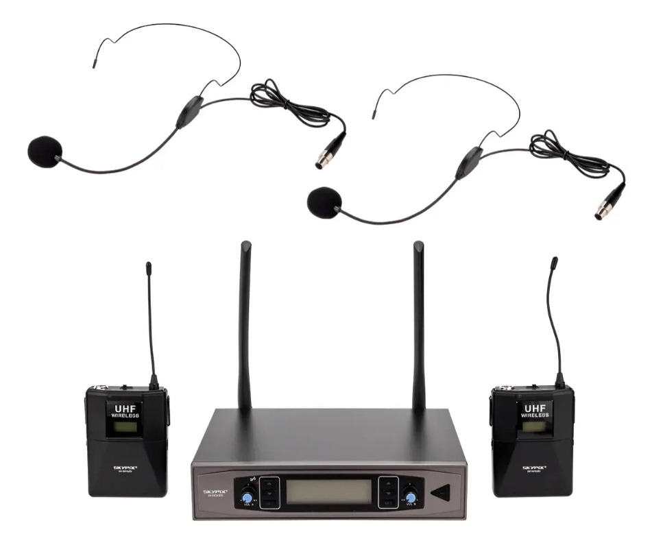 Microfone Sem Fio Duplo Skypix SK-MH02D UHF