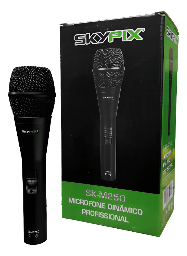 Microfone Dinâmico Vocal Skypix SK-M250 com Cabo