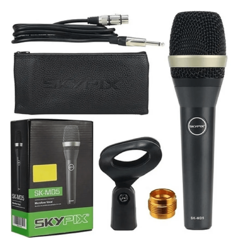 Microfone Dinâmico Vocal Skypix SK-MD5 com Cabo