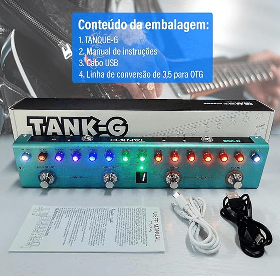 Pedaleira para Guitarra M-VAVE Tank-G - Obradec Instrumentos Musicais