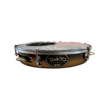 Pandeiro de 11" TAKTO Pele Transparente Garras Simples - COR: Preto/Dourado ref.366LCAPD, FERRAGEM: Cromada