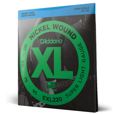 Encordoamento Baixo 4 Cordas D'Addario EXL220 XL Nickel Wound 040-095