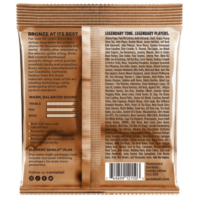 Encordoamento Violão Aço Ernie Ball 2150 Earthwood Phosphor Bronze 010-050