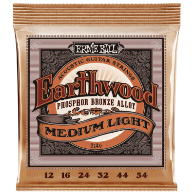 Encordoamento Violao Aco Ernie Ball 2146 Earthwood Phosphor Bronze Medium Light 012-054 Encordoamento Violao Aco Ernie Ball 2146 Earthwood Phosphor Bronze Medium Light 012-054