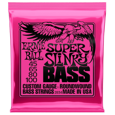 Encordoamento Baixo Ernie Ball 2834 Super Slinky Nickel Wound 045-100