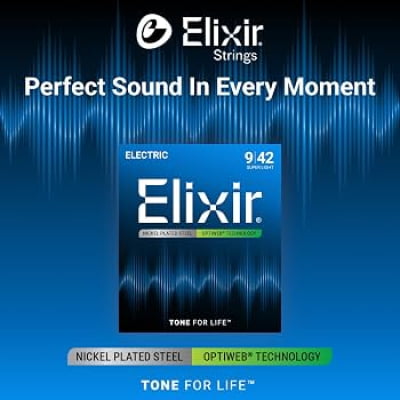 Encordoamento para Guitarra Elixir Optiweb Super Light .009 