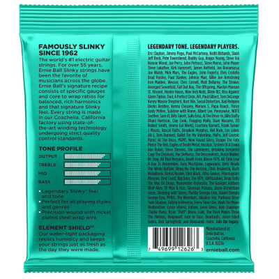 Encordoamento Guitarra Ernie Ball 2626 Not Even Slinky Nickel Wound 012-056