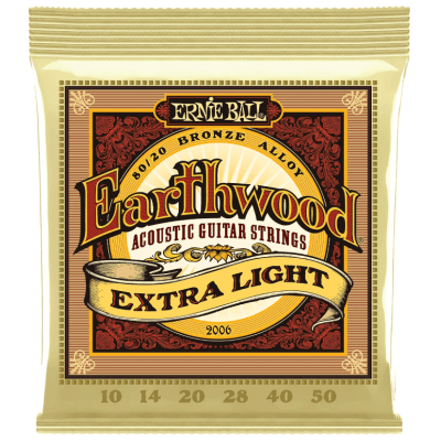 Encordoamento Violao Aco Ernie Ball 2006 Earthwood Medium Light Bronze 80/20 012-054