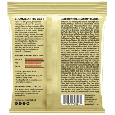 Encordoamento Violao Aco Ernie Ball 2004 Earthwood Extra Slinky Bronze 80/20 010-050
