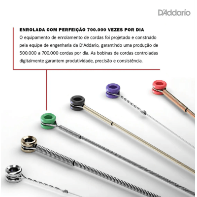 Encordoamento Violão Aço D'Addario EJ10 Extra Light 80/20 Bronze 010-047