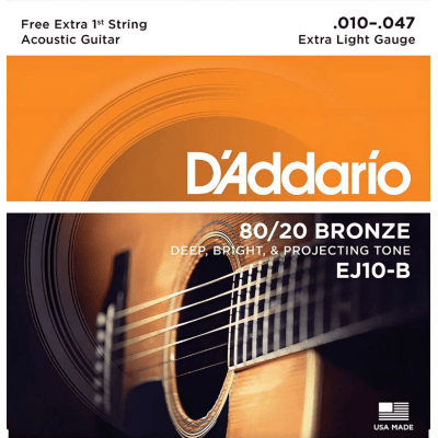 Encordoamento Violão Aço D'Addario Phosphor Bronze EJ15 Extra Light 010-047 Encordoamento Violão Aço D'Addario Phosphor Bronze EJ15 Extra Light 010-047