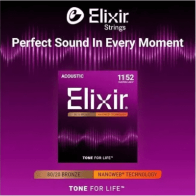 Encordoamento para Violão Aço Elixir Nanoweb Custom Light .011 Ref. 3211